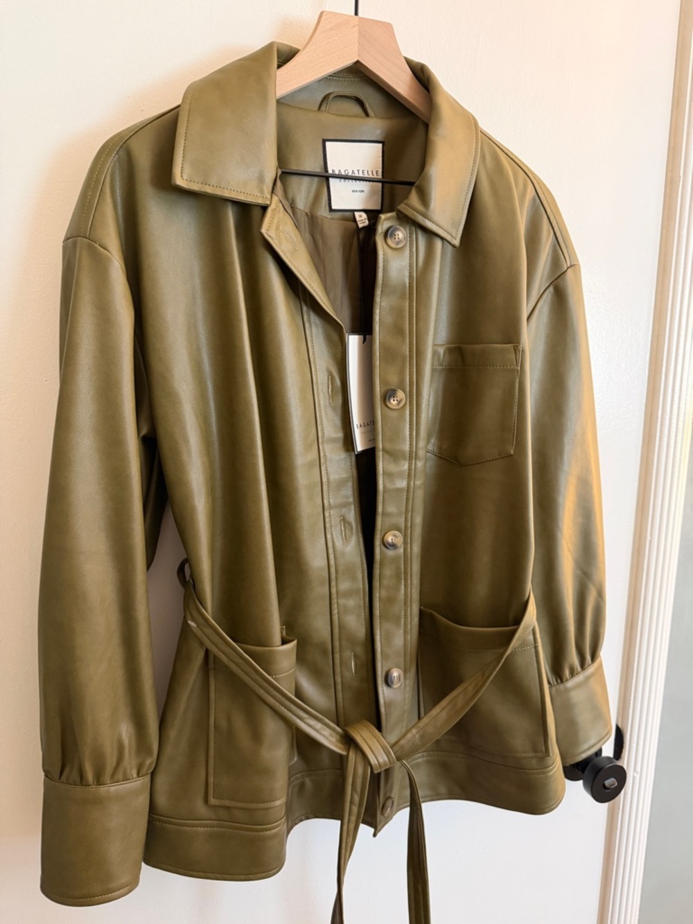 NWT Bagatelle Collection Olive Green Belted Shirt Jacket - Picture 4 of 10